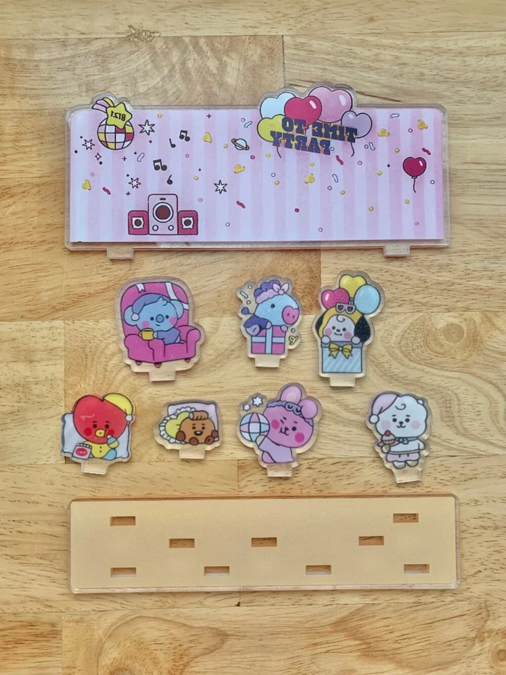 BT21 BTS Baby Line Friends Acrylic Standee Cooky Shooky Tata Mang RJ Chimmy Koya
